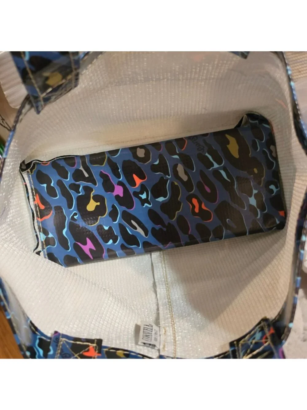 Consuela Danni Mini Bag Grab N Go Tote Blue Multicolor Leopard Print Bag READ - Picture 7 of 16